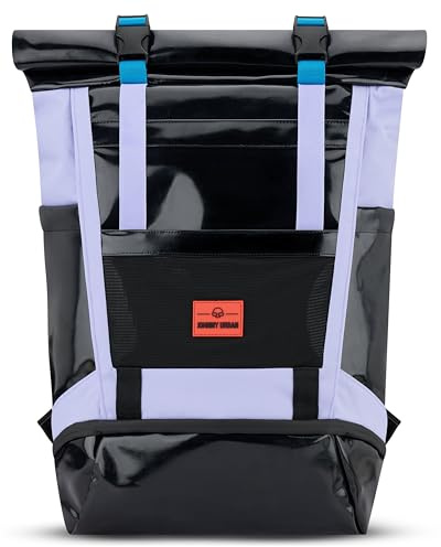Johnny Urban Roll Top Backpack Men & Women Black Purple - Ashton - Large Rucksack With 17 Inch Laptop Compartment - Daypack For University Work Travel - Water-repellent
