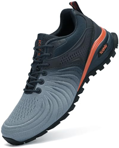 Kricely traillöparskor herr löparskor gator sneakers lätta vandringsskor träningsskor trekkingskor, Marinblå, 49 EU