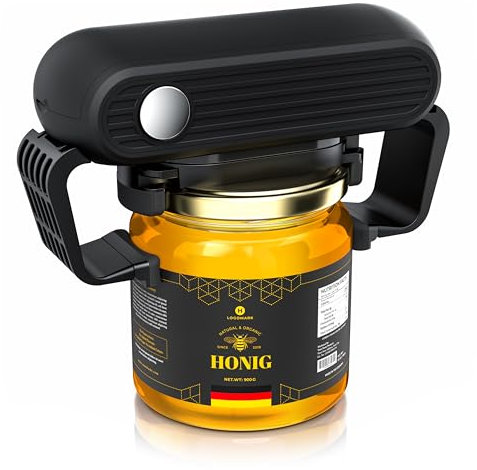 Arendo - Ouvre-boîte électrique avec fonction Démarrage & Arrêt automatique à simple touche, can opener electric One Touch, Ouvre-Bocal pour des diamètres de 3,5 à 10 cm, bords lisses, hygiénique