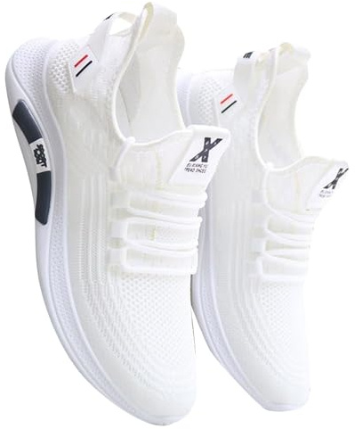 Baskets pour homme - Chaussures de sport pour homme - Confortables - Légères et respirantes - En maille - Semelle souple - Chaussures de loisirs - Antidérapantes - Avec lacets - Chaussures de jogging