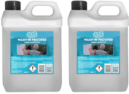 One Chem Wash-In Waterproofer 2 x 2.5 Litres, for Waterproofing Clothing, Adds and Restores Water Repellency