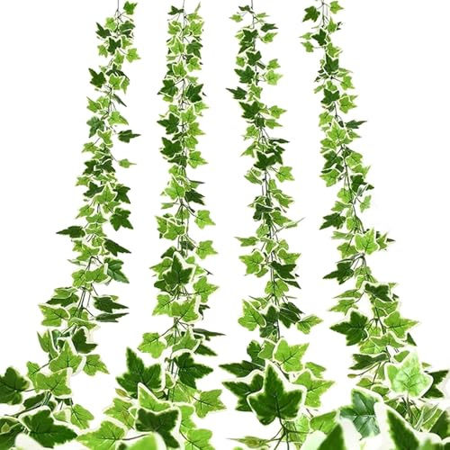 Jlnmmn 4 Pezzo Edera Finta Pianta Artificiale, Edera Artificiale Ghirlanda, Ghirlande Artificiali di Edera, Adatto per Matrimoni, Giardini, Cucine, Soggiorni e Uffici