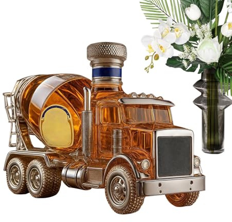 Whiskykaraff vinflaskor, lastbil form glas whisky karaff, bil whisky flaskor statyer, nyhet glas karaffer skulpturer, läckagesäker tom vin karaff sprit dispenser