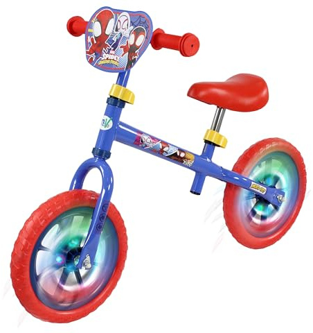 Spidey & His Amazing Friends Officially Licensed12 Balance Bike | Kids Boys Girls Age 2+ Years | Light Up Wheels Adjustable Toddler Bicycle Gwen Miles