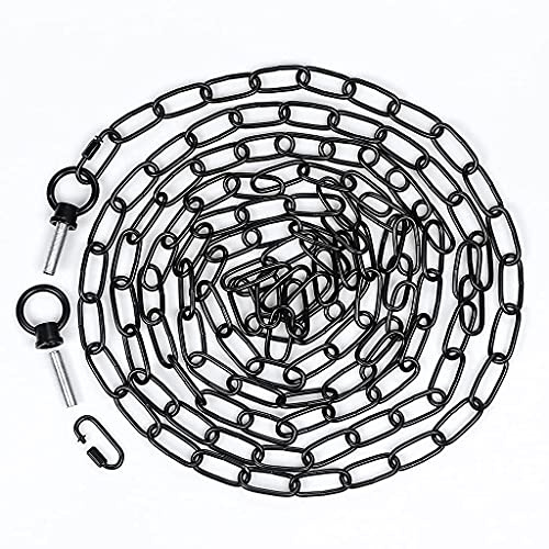 Skelang Pendant Light Fixture Chain 15 Feet, Lighting Chain with Link Locks, Heavy Duty Chandelier Chain Extension for Light Fixture, Plants, Bird Feeder, Load Capacity 70 Lbs (Matte Black)