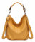 ITALYSHOP24.COM DAMEN TASCHE SHOPPER Hobo-Bag Henkeltasche Schultertasche Umhängetasche Handtasche CrossOver CrossBag Damentasche Reisetasche Beuteltasche Gelb.