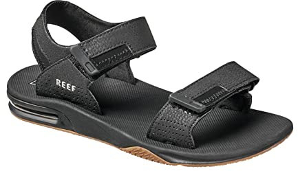 Reef Men's Fanning Baja Sport Sandal, Black Silver, 11 UK