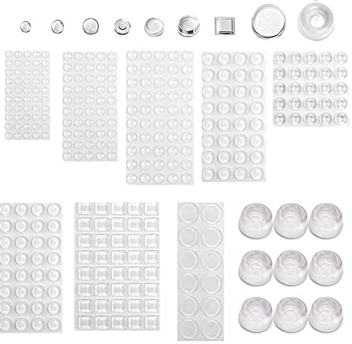 Uni-Fine 9 storlekar, gummibuffert, transparent skyddsbuffert, elastisk dörrstopp, vägg, gummiluckor, stoppbuffert för skåp, möbler, högtalare, elektriska apparater (351 stycken)