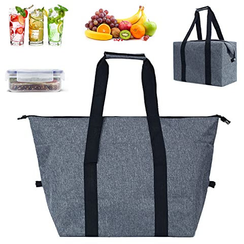 XPOOS 20L Kühltasche Faltbar, Kühltasche Gross,Picknicktasche,Cooler Bag,Thermotasche Mit Isolierung Für Camping Picknick Lebensmitteltransport Einkauf