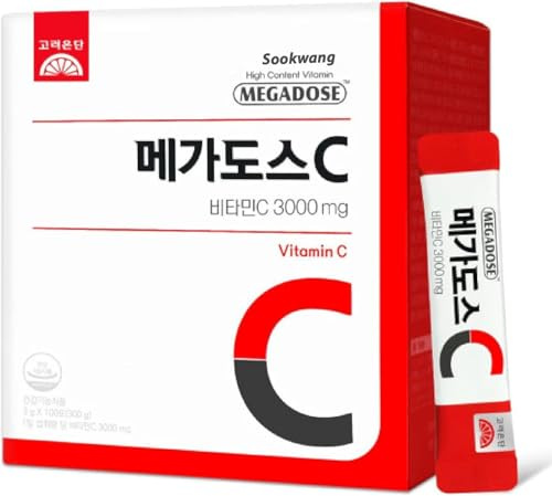 Sookwang Korea MEGADOSE Vitamin C Powder 3000mg | Powder Type | 100s | High Content Vitamin 3g*100 Sticks (Total 300g)