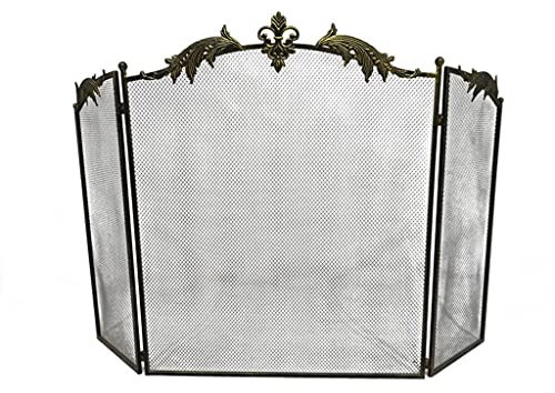 AERTSDFGT Écran de Cheminée en Métal Cadre en métal Spark Spark Accueil Pièce de Foyer de Style Européen Partition Screen à feu for foyers Écran d'incendie intérieur Grille Pare-étincelles