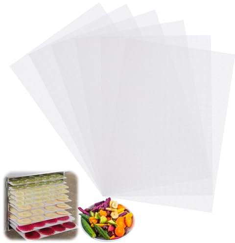 10 Pezzi Fogli Disidratatori in Silicone,38.5×28.5cm Antiaderenti Tappetini Disidratatore Frutta e Alimenti,BPA-Free Pellicole per Essiccatore Automatico,per Cottura,Pasticceria e Snack Salutari
