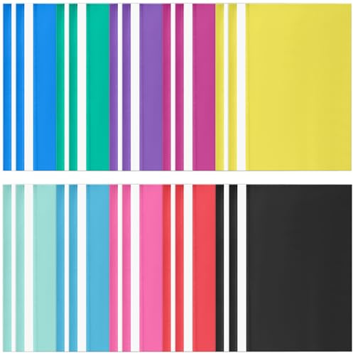20 Dossiers de Projet A4 avec Couverture Transparente, Chemises de Présentation en Plastique, Organiseur de Rapports Fichiers, Dossier de Rapport Démonstration pour Bureau, Maison, Ecole (10 Couleurs)