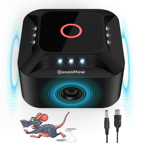 outsweat Repelente Ultrasónico de Ratones 360°, 3 Modos Repelente de Ratones Enchufe con 12 Luces Estroboscópicas, 300 M² Ahuyentador de Topos Repelente Gatos, para Rata Araña Polilla Hormiga