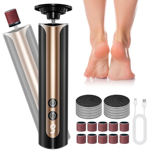 VaeZep Pedicure Elettrico Professionale 2 in 1 – Rimuovi Calli Piedi con Display LCD, 9 Velocità Regolabili, Raspa Piedi Elettrica per Pelle Dura, Screpolata e Morta(Antracite)