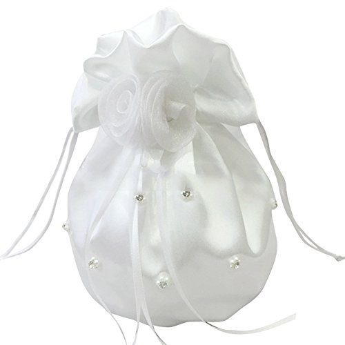Satin Blume Brautbeutel Handtasche Hochzeit Brauthandtasche Brauttasche Braut Brautjungfer Blumenmädchen Dolly Tasche
