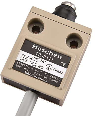 Heschen TZ-3111 kompakt förkopplad slutbrytare med SPDT NO + NC momentan AC 250 V 5 A IP67 vattentät kolv
