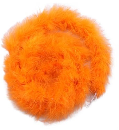 Egurs Federboa 200cm Flauschige Girlande Feder-Girlande für Nähen Kunsthandwerk Dekoration Handgefertigte Party Girlande Dekoration Kostüm-Zubehör Orange
