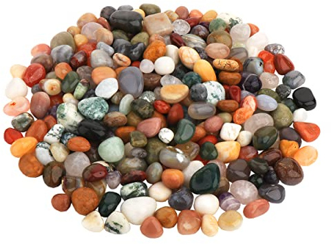 NKlaus 900g Trommelsteine 10-20mm Edelsteine natürliche Indien Mix Schmucksteine Deko 11100