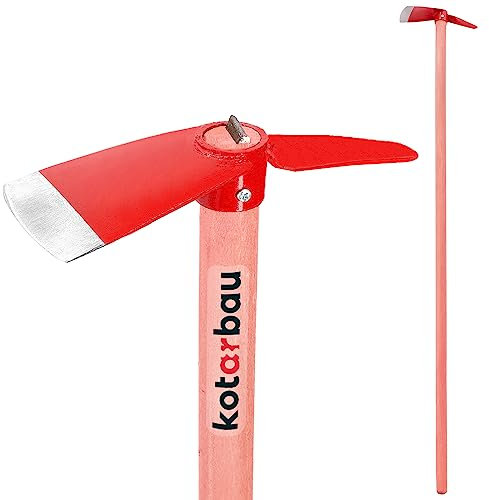 KOTARBAU® Azada de jardín Azada Manual 105 x 80 mm con Mango de 120 cm Azada para Malas Hierbas con Marca Azada de jardín Azada para Malas Hierbas Azada