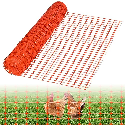 LZQ Skyddsnät 80 m, byggstaket, stängsel av plast, rullat begränsningsstaket, avstängningsnät, varningsstaket, mobilt staket, kycklingstaket, fjäderfästaket, för camping, trädgård, byggplats