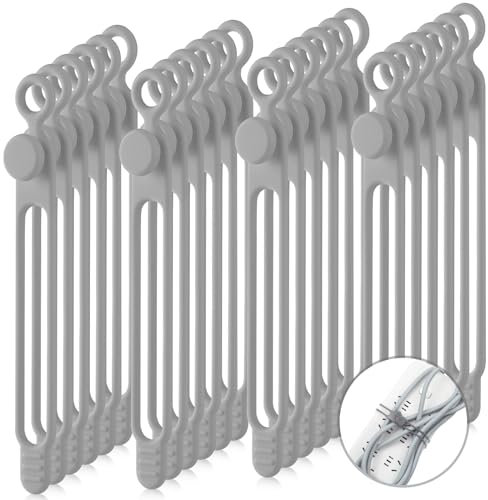 Nuanchu 40 Pcs Silicone Cable Ties, 7.1 Inch, Gray