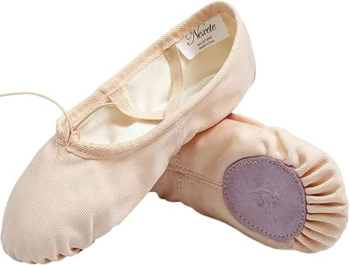 Nexete Women Ballet Dance Yoga Gymnastics Split-Sole Canvas Adult Shoes Slipper(Ballet Pink, Women 7)