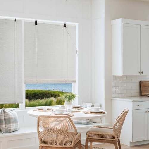 Cy.curtain bright Bambus-Rollo für den Innenbereich, Jalousien aus Holz, Sonnenschutz und Privatsphäre, für Fenster und Tür, 120 x 180 cm