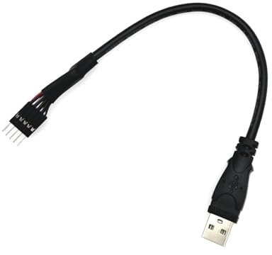 JZK Cavo connettore maschio per scheda madre 9 pin a USB 2.0 tipo A maschio adattatore per collegamento PC a presa USB