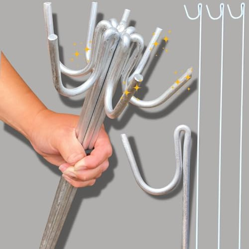 Smith & Barker Pack de 20 Postes de Valla Galvanizados 119 cm – Postes Metálicos Ø 8 mm para Malla Plástica, Valla Temporal, Jardín y Obra