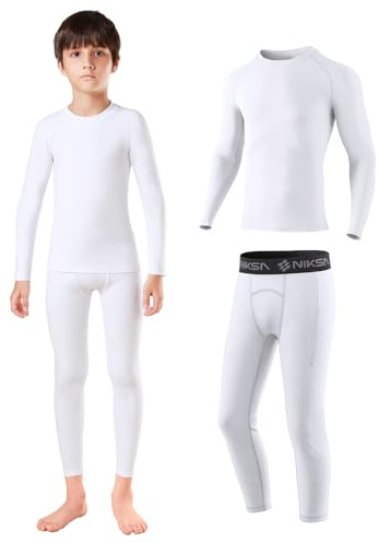 Niksa Juego de ropa interior térmica para niños de 5 a 12 años – extra cálido esquí y ropa interior deportiva, altamente transpirable como base para fútbol, senderismo y ciclismo, ropa funcional para