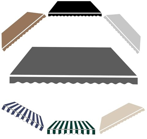 Ersatzstoff für Terrassen-Markisen 2.0m 2.5m 3.0m 3.6m 4m 5m, Wasserdicht Sonnenschutz für Terrassen-Sonnenschirme, Türen, Vordach, Markisen, Sonnenschutz(Grau,250x200cm)