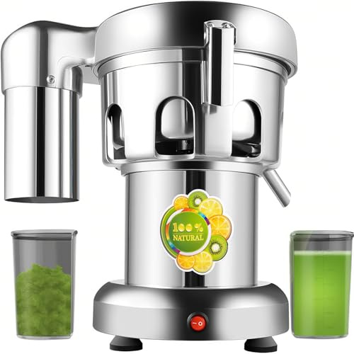 Commercial Juice Extracto-r Machine,Auto Separate Juice & Residue,Automatic Centrifugal Juicer Machine,370W 2800RPM,Electric Heavy Duty Fruit and Vegetable Juicer,80-100kg/hr