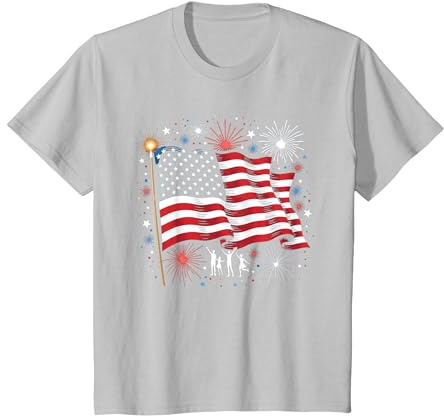 Étoiles, Rayures et cierges Magiques T-Shirt, Enfant, Argent, 3 Ans