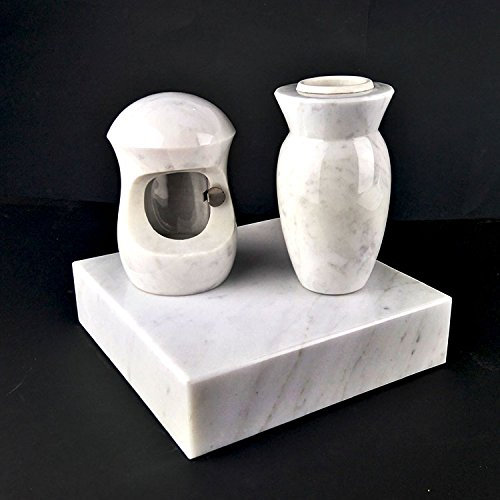 designgrab Juego de joyas para tumba Petit compuesto por farol, jarrón y base, para tumbas de pared y pequeñas urnas.