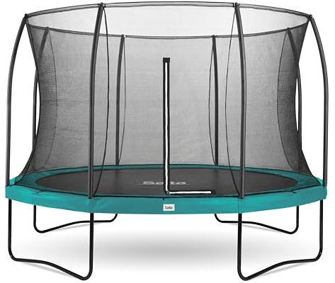 Salta Comfort Edition – ⌀183/213/251/305/366/396/427cm - TÜV geprüft – Schwarz/Grün/Pink - rundes Outdoor Trampolin, Gartentrampolin - Set mit Sprungmatte, Sicherheitsnetz, Federn, Randabdeckung