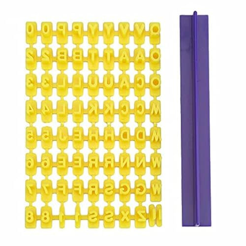 DBOO Cookie Stamp - 72 Pcs Alphabet Number Letter Cookie Biscuit Stamp Cutter Embosser Cake Mould