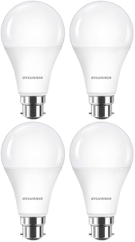 SYLVANIA GLS frostad LED-ljuskälla, B22, 8 W, 806 lumen, varmvit 2700K – 4-pack