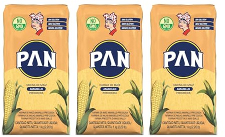Premium Pre-Cooked Yellow Corn Flour - 1kg (Pack Of 3) | Gluten-free and all-natural | Convenient pre-cooked formula | Authentic Corn Flavour | Consistent quality | Versatile usage