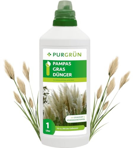 Purgrün® Pampasgras-Dünger 1 Liter – Fördert schnelles & robustes Wachstum – Prächtige Blütenbildung mit Spurennährstoffen – Stärkt die Widerstandskraft mit Kalium – Für bis zu 400 Liter Gießwasser