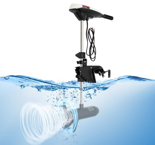 Konfiur 660W Schlauchboot, 12V 15PS Elektromotor Boot Außenborder Elektromotor 11KM/H Bootsmotor Aussenborder Schlauchboot mit Motor für Boote Bis 1.800kg 65lb