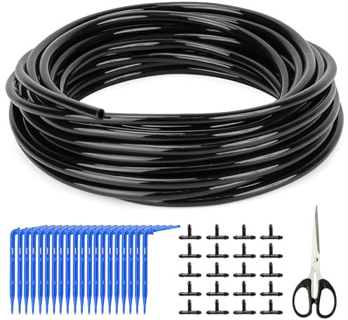 Mikro-Bewässerungsschlauch 30M Micro-Drip-System Schlauch Tropfbewässerungsschlauch 3/5 mm Tropfbewässerung Bewässerung Tropfrohr für Gartenbewässerungssystem