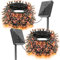 Guirlande lumineuse solaire d'extérieur - 2 x 20 m - 200 LED orange - 8 modes - Lampes solaires d'Halloween pour jardin, arbre, automne, Thanksgiving, Halloween