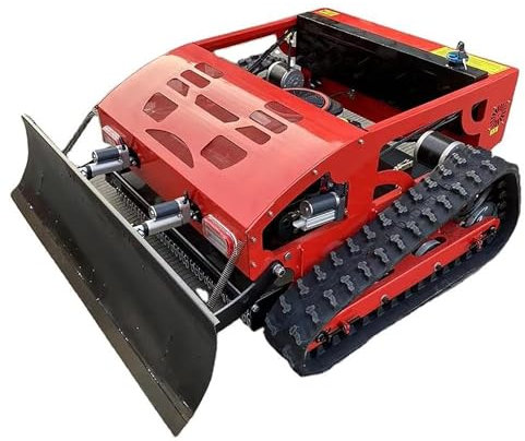 Cortacésped robótico híbrido a gas y eléctrico con pala de nieve, cortacésped de 55 cm con control remoto, motor de 7,5 hp, cubierta de corte ajustable, capacidad de inclinación de 45°