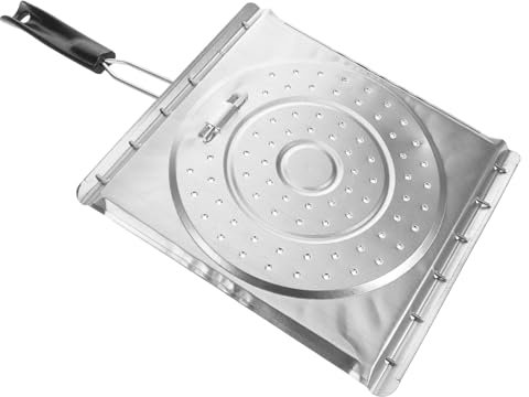 Orfofe Estante De Parrilla De Acero Inoxidable Con Mango De PláStico Sin Revestimiento 15.4 X 7.8 Pulgadas Rejilla Perforada Para Asar Pan Y Verduras En Bbq