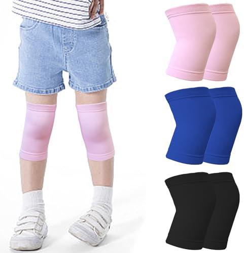 Yasdyri Kids Knee Brace for Girls and Boys Sport Kids Knee Support for Knee Pain Sports Football Running Cycling Gymnastics Knee Compression Sleeve for Children (Pink)