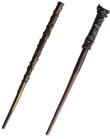 BOBITALK 2 Pcs Magic Wand, Wizard Wand, Halloween Dress Up Accessory Magic Props, Plastic Magic Wand for Cosplay Toys Wizard Costume Accessory