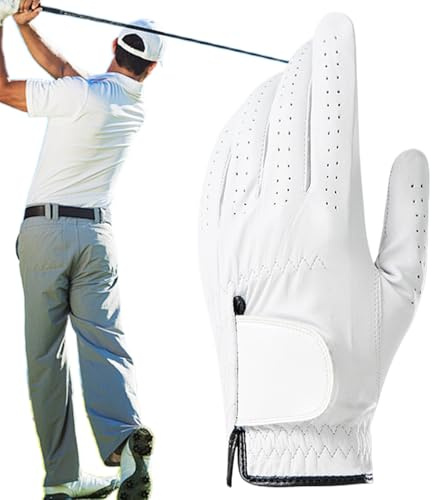 Genérico Guanti da golf per uomo mano sinistra - uomo traspiranti per mano sinistra, guanti ergonomici imbottiti protettivi per golf tennis ciclismo guida e moto