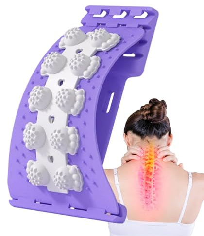Dispositivo de crujido de espalda – Masajeador de tracción con – Estirador de espalda ajustable de 4 niveles para estenosis espinal – Para la corrección de la alineación vertebral, la relajación de