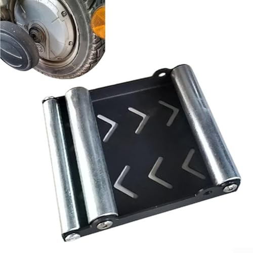 Soporte de limpieza de ruedas de motocicleta, soporte de elevación de rampa de rodillo de neumático de metal para un fácil mantenimiento, herramienta de soporte de doble cara para uso en garaje y
